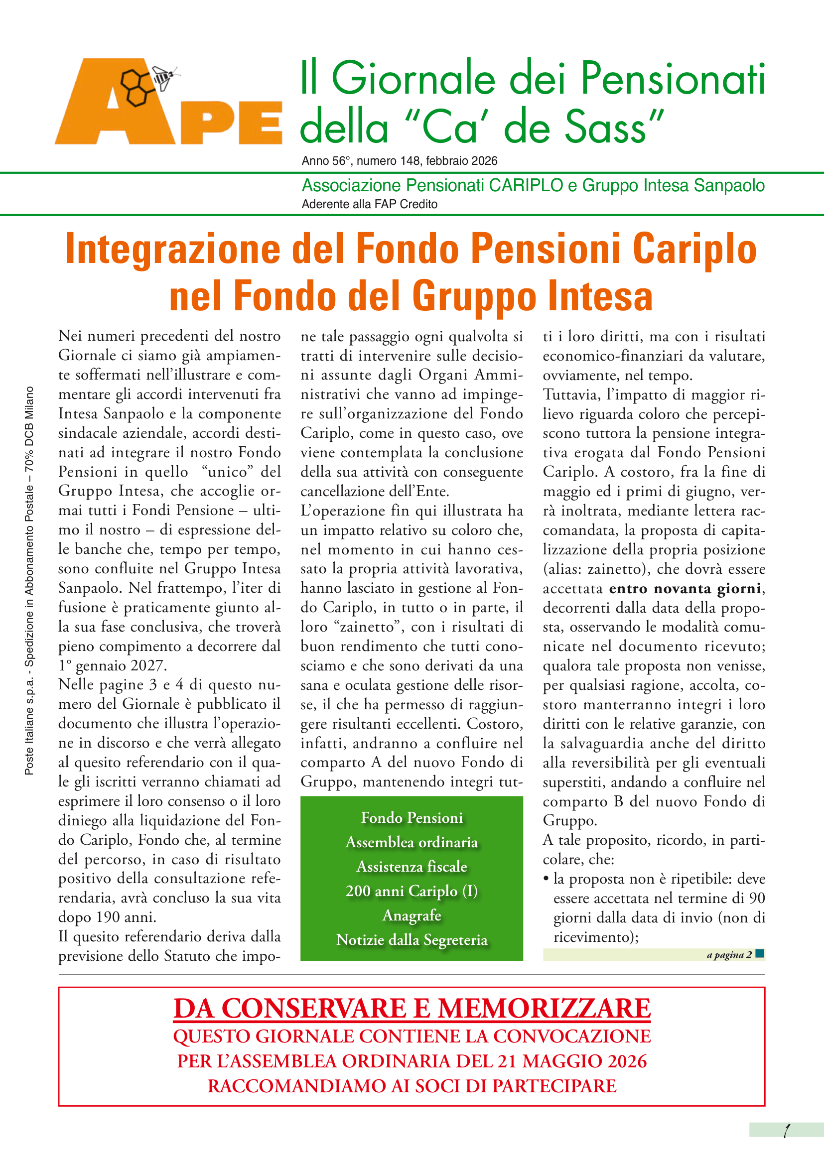 GIORNALE DI FEBBRAIO 2026